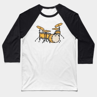Pixel Custom Jazz Drums Baseball T-Shirt